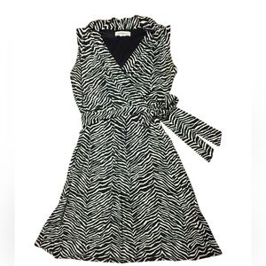 Liz Claiborne Black and White Zebra Midi Dress